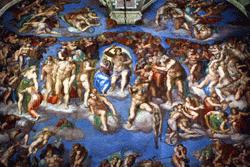 Michelangalo's Judgement Day on the wall of the Sistine Chapel